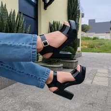 Sandália Feminina Salto 11 Cm Injetada Palmilha Confortável
