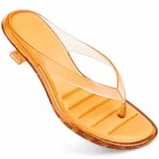 Tamanco Feminino Transparente Salto Baixo Moda Gringa