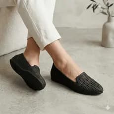 Mocassim Feminino Estilo Italiano Trama Vazada Tendência