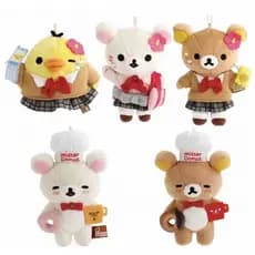 Rilakkuma Korilakkuma Chaveiro De Pelúcia Mister Donut 17o Aniversário High School Girl Mascote Kawaii Bolsa Fofa Chavei