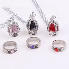 2 peças/Set Anime < Magical Girl Madoka > Cosplay Gem Colar Pingente Presente de Festa Item Promocional