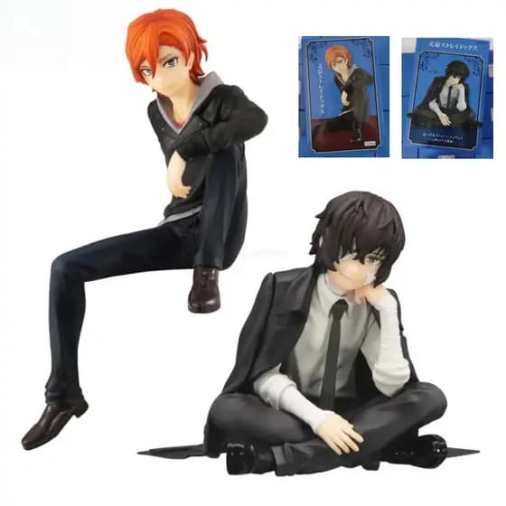 Bungo Stray Dogs Noodle Stopper Figura Osamu Dazai Chuya Nakahara Anime Pvc Ação Brinquedos Coletores De