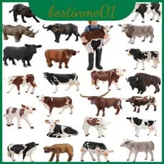 Brinquedo Educativo de Vaca, Modelo de Animal de Fazenda, Simulação de Animal, Presente para Crianças, Material Plástico