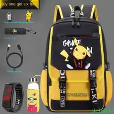 Mochila Escolar Anime Pikachu para Homens e Mulheres 9QDZ 31996 XDNP