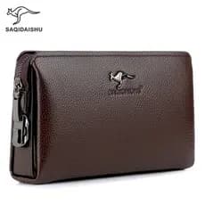 Carteira Masculina A.T.A Canguru de Grande Capacidade com Fecho de Senha, Bolsa de Mão Casual para Negócios