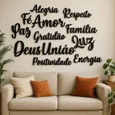 Decoração de Parede com Frases Motivacionais em MDF 3mm Corte a Laser