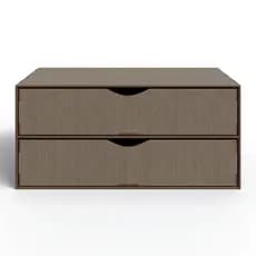 Gaveteiro Organizador 2 Gavetas  Para Mesa Escritorio em MDF Suporte Computador Tabaco