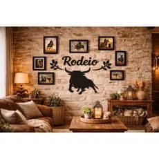 lindo Mural  Quadros de Fotos Rodeio Montaria  DEcorativo Sala