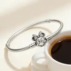 Pulseira com Pingente de Laço da Minnie Mouse |   Bonito |   Presente caseiro 4NEP