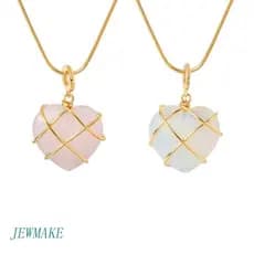 Colar de Castelo com 2 Diamantes em Forma de Coração, Pedra de Nascimento, Adequado para Meninas