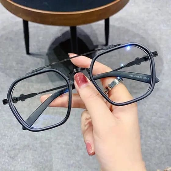Óculos de alta qualidade e elegantes, modelo masculino transparente, quadrado retrô preto OPPI.