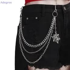 Corrente de metal Adegree para calças, com pingente de teia de aranha, cinto hip-hop, 60-100 cm, novo em folha.