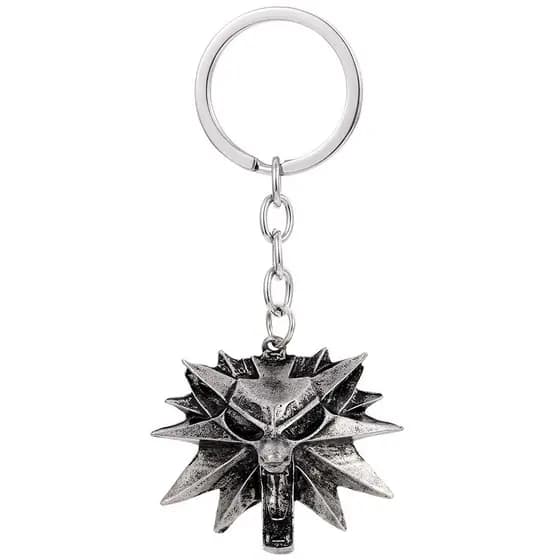 Chaveiro Witcher 3 Lobo Bruxo, com Pingente de Arco de Metal ZQS7