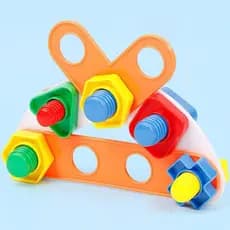 Brinquedo de Empilhar Porcas e Parafusos, Jogo Educativo STEM, Blocos Montessori para Classificação de Cores, Jogo de Co