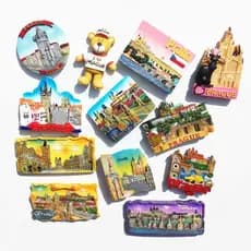 Ímã de Geladeira de Praga, República Tcheca, Adesivo 3D, Resina Feita à Mão, Presente de Viagem, Souvenir, Decoração Col