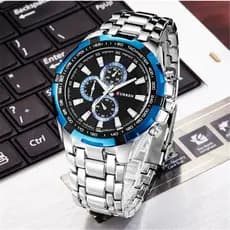 Relógio Masculino Curren de Marca Top, Relógio Casual de Quartzo, Pulseira de Aço, Relógio de Pulso Clássico Esportivo A