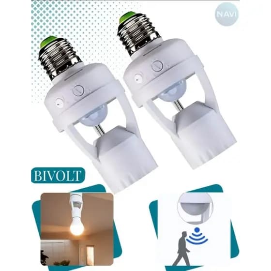Kit 4 Sensor de Movimento para Lâmpada Soquete E27 com Sensor de Presença Bivolt 110v 220v Bocal