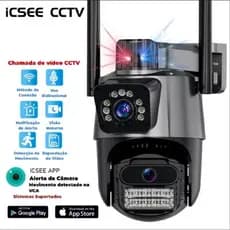 Câmera de Segurança PROTEC 4K 8MP 2 Lentes Com Audio e Microfone Câmera 355 Graus Wifi