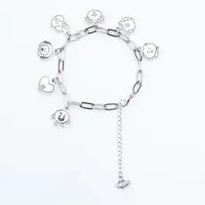 Pulseira de desenho animado estilo casal KPOP idol BTS BT21, versão coreana, em liga metálica