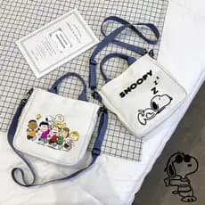 Snoopy Crossbody Bolsa Linda De Ombro Lona Estudante Compras