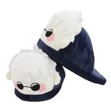 2026 novo estilo inverno dos desenhos animados Anime Gojo Go feitiço luta chinelos de pelúcia 28cm casa quente meio paco