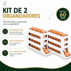 Porta Ovos 4 Andares Deslizante Para Geladeira Organizador Até 30 Ovos Economia de Espaço
