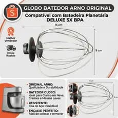 Globo Batedor Arno Original Batedeira Planetária Deluxe Sx Bpa
