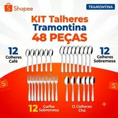 Jogo De Talheres Tramontina Búzios Aço Inox 48 Peças Kit Completo Sobremesa Chá Café Original