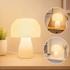 Abajur Luminária Cogumelo Mesa Cabeceira Quarto Sala Escritório Moderna LED Bivolt