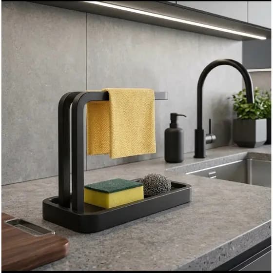 Organizador multifuncional de Pia Premium Minimalista Modular Desmontável | Porta Esponja e Detergente Elegante