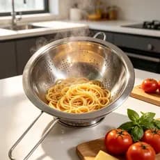 Escorredor de Massas em Aço Inox com Alça - Design Moderno e Praticidade
