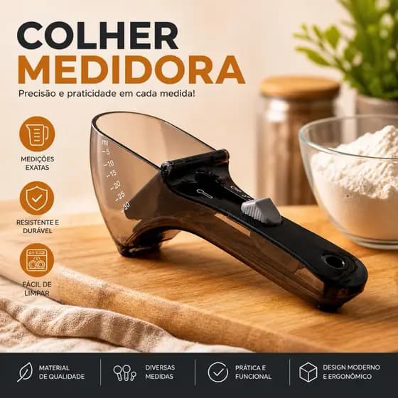 Colher Medidora Ajustável 30ml com Imã – 2 em 1, Precisão e Praticidade na Cozinha / acessório de cozinha