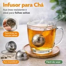 Infusor de Chá em Aço Inox com Corrente para Copos