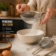 Kit 2 Peneiras de Aço Inoxidável Coador De Peneiras Para Cozinha Peneira De Cozinha