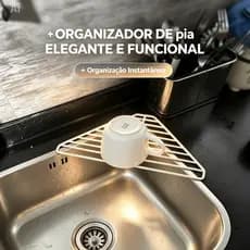 Suporte de Canto para Pia Universal Antiderrapante Escorredor de louça Multiuso Organizador de Cozinha