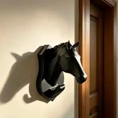 Gancho Cavalo Decorativo Parede Cabideiro Organização Casa Fazenda Preto