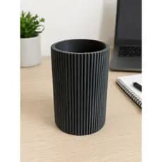 Porta Canetas de Mesa Canelado Multiuso Porta Caneta Lápis Escritório Moderno Minimalista