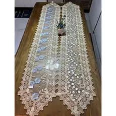 Caminho de Mesa Renda Guipir Bordado Trilho Luxo 40x150cm Centro de mesa
