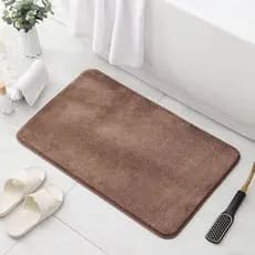 Tapete Liso  50x70cm Felpudo Macio Grosso Peludo e Antiderrapante para Porta ou Banheiro