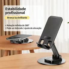 Kit 3 Suportes Celular Tablet Dobrável Ajustável Antiderrapante Home Office Mesa Universal iPhone Android
