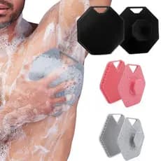 Escova De Banho Poligonal De Silicone Durável/Esfoliante De Limpeza De Parede Portátil Chuveiro/Utensil Antiderrapante C