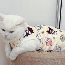2025 novo estilo roupas de gato estilo fino primavera verão malha respirável colete Teddy Pomeranian Bichon Muppet gato
