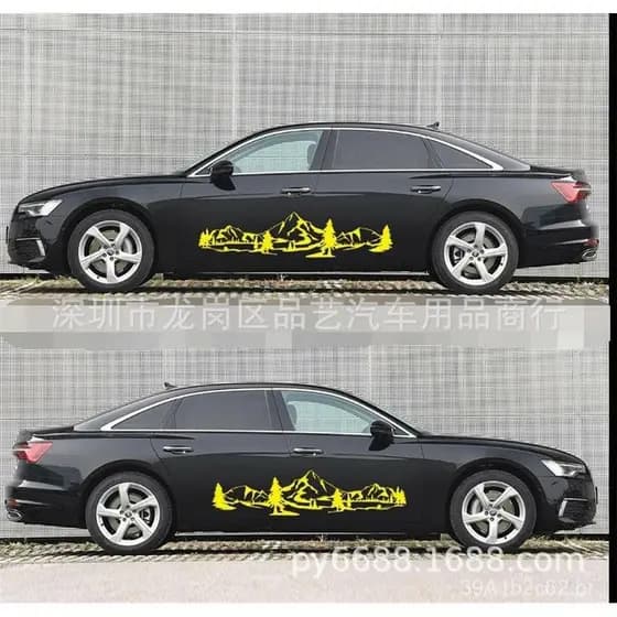 Adesivo universal para veículos modelo X-227, novo adesivo automotivo com padrão de montanha para comércio exterior, dec