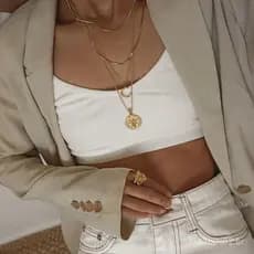 Colar redondo com design exclusivo de leão para mulheres, estilo europeu e americano, banhado a ouro 18k, colar minimali