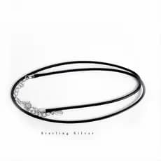 Colar de cordão de couro preto em prata esterlina s925, acessório de estilo exclusivo, simples e versátil, colar unissex