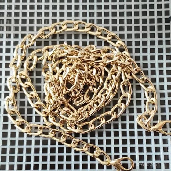 Corrente de 0,8mm de espessura, 24NK, acessórios para bolsas, 1,2 metros de comprimento com fecho de gancho para decoraç