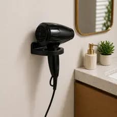 Suporte Para Secador De Cabelo Parede Universal Organizador Banheiro Fixação Parafusos Resistente