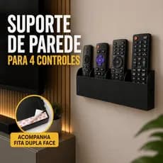 Suporte Controle Remoto Parede 4 Controles Organizador Sala Fita Dupla Face Universal Sem Furo