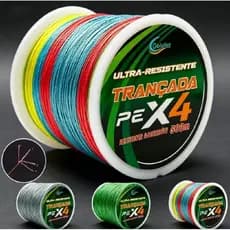 Linha de Pesca Trançada PE Multicolorida - Alta Resistência, Superfície Suave, Durabilidade Superior