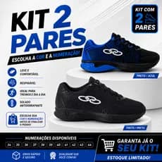 Kit 2 Pares Tênis Masculino Esportivo Academia Treino Corrida Caminhada Leve Confortável 34 Ao 44
